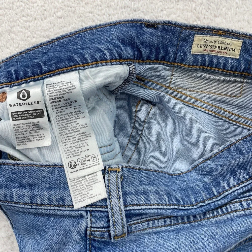 Levi's 511‎ Slim Fit Premium Distressed Ripped Jeans Men's Denim Blue 30x32